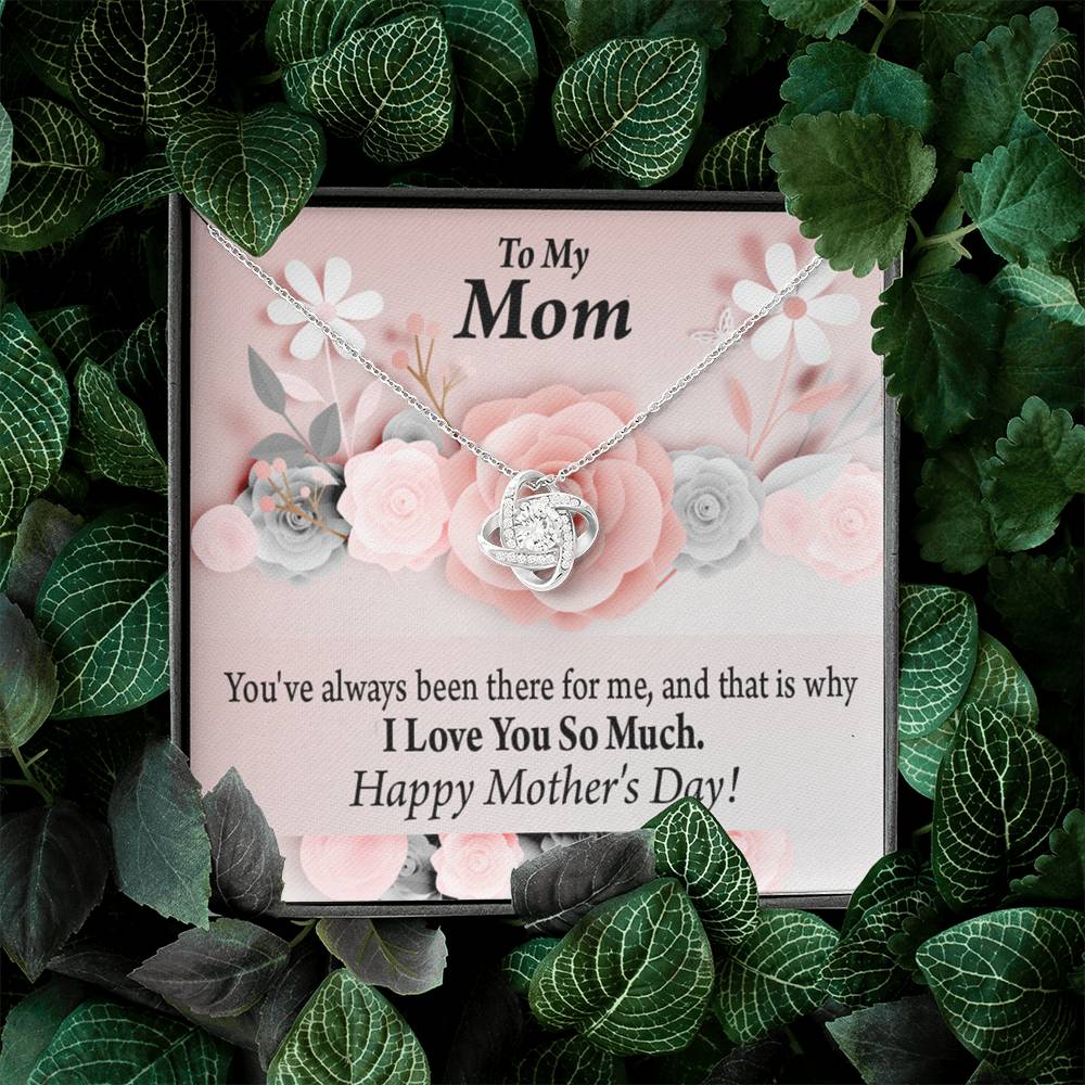 To Mom Always There For Me Mother'S Day Love Knot Message Card From Son Daughter Gift Anniversary Birthday Graduation Mothers Day-Express Your Love Gifts