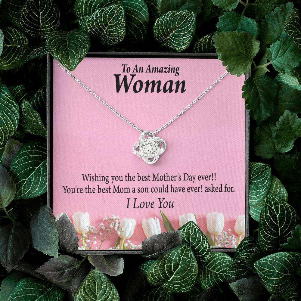Best Mother'S Day From Son Love Knot Message Card From Son Daughter Gift Anniversary Birthday Graduation Mothers Day-Express Your Love Gifts
