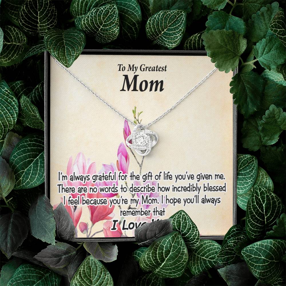 To Mom Incredibly Blessed Love Knot Message Card From Son Daughter Gift Anniversary Birthday Graduation Mothers Day-Express Your Love Gifts