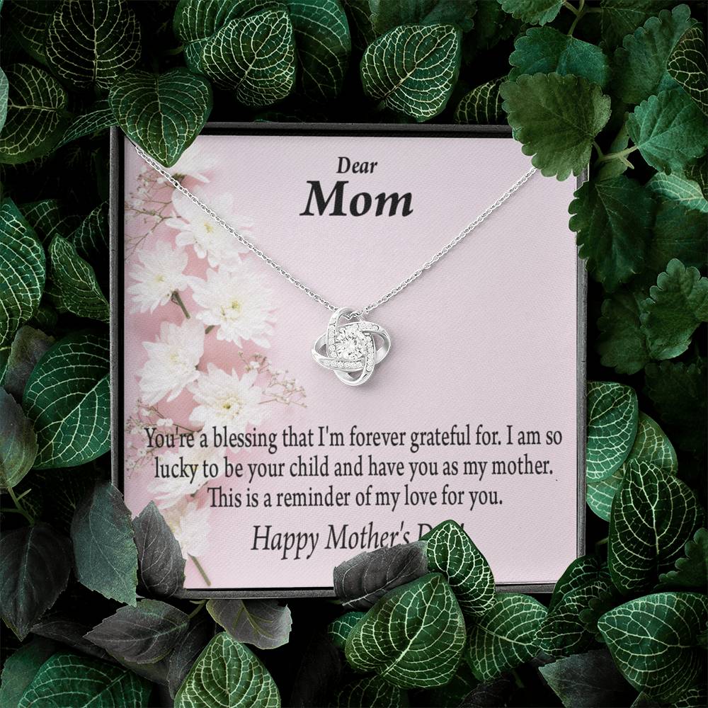 Forever Grateful Happy Mother'S Day Love Knot Message Card From Son Daughter Gift Anniversary Birthday Graduation Mothers Day-Express Your Love Gifts