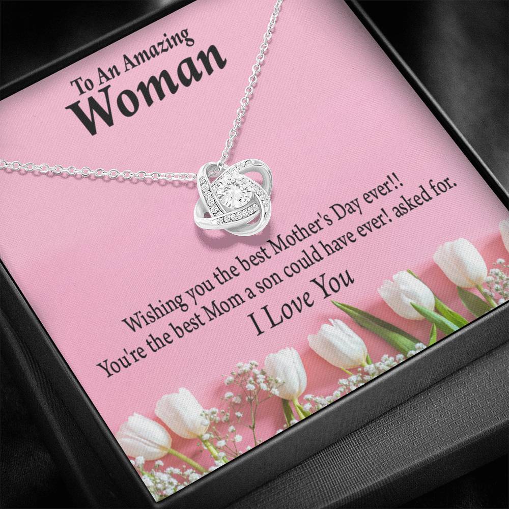 Best Mother'S Day From Son Love Knot Message Card From Son Daughter Gift Anniversary Birthday Graduation Mothers Day-Express Your Love Gifts