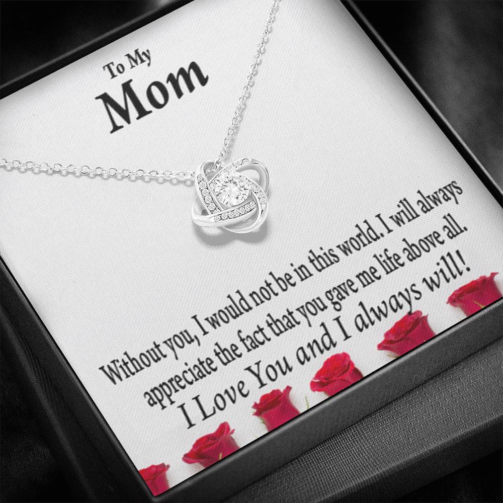 Mom I Appeciate You Love Knot Message Card From Son Daughter Gift Anniversary Birthday Graduation Mothers Day-Express Your Love Gifts