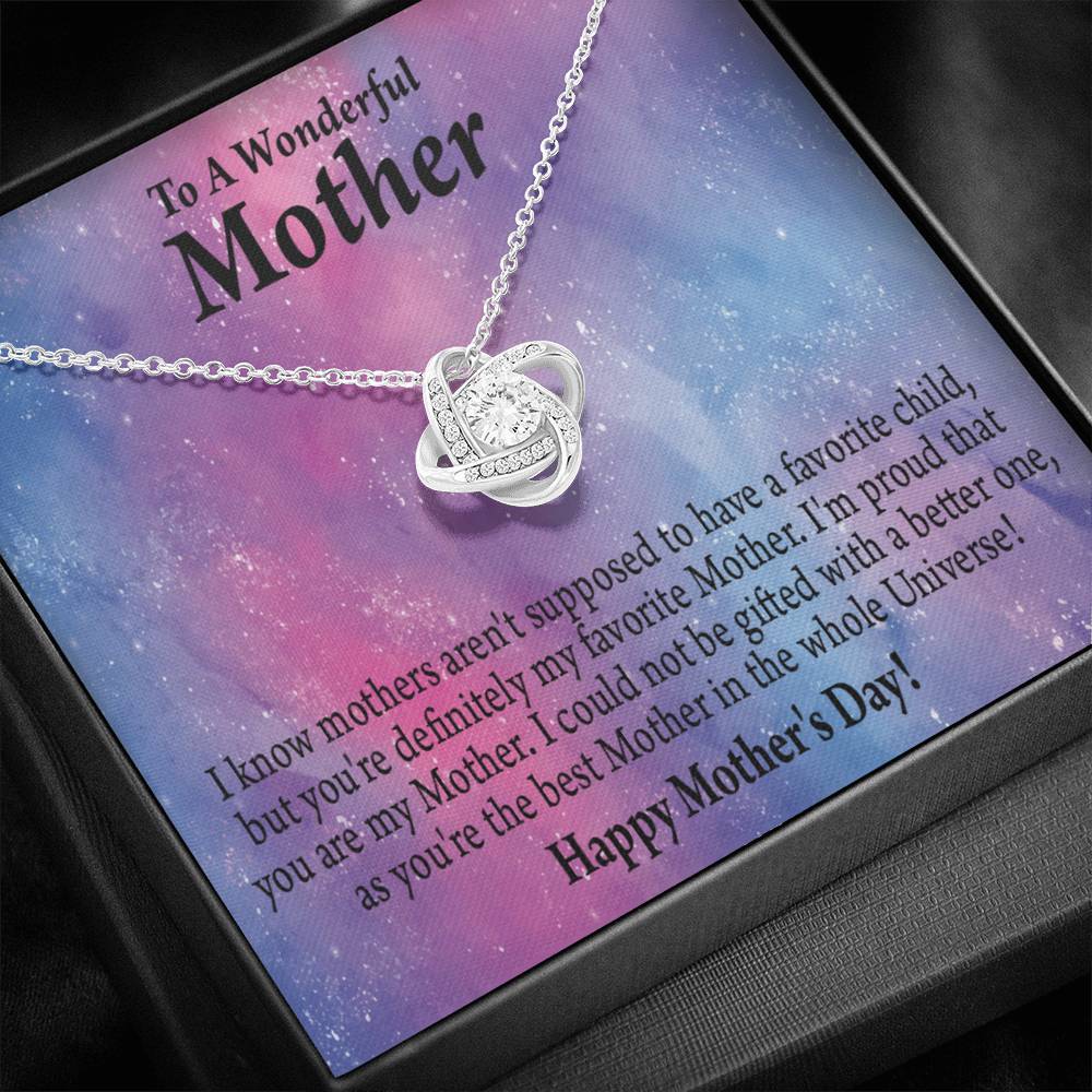 Best Mom In The Universe Happy Mother'S Day! Love Knot Message Card From Son Daughter Gift Anniversary Birthday Graduation Mothers Day-Express Your Love Gifts