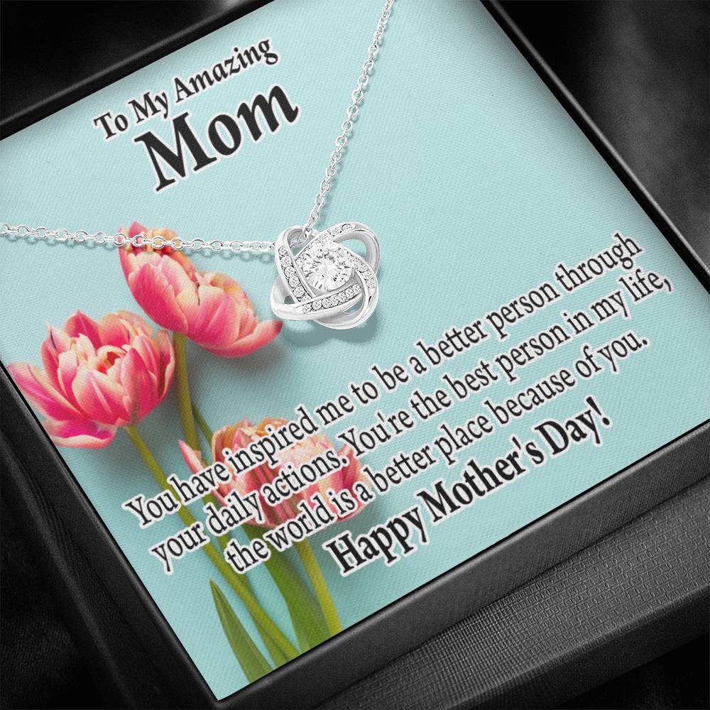 Happy Mother'S Day You Make The World Better Love Knot Message Card From Son Daughter Gift Anniversary Birthday Graduation Mothers Day-Express Your Love Gifts