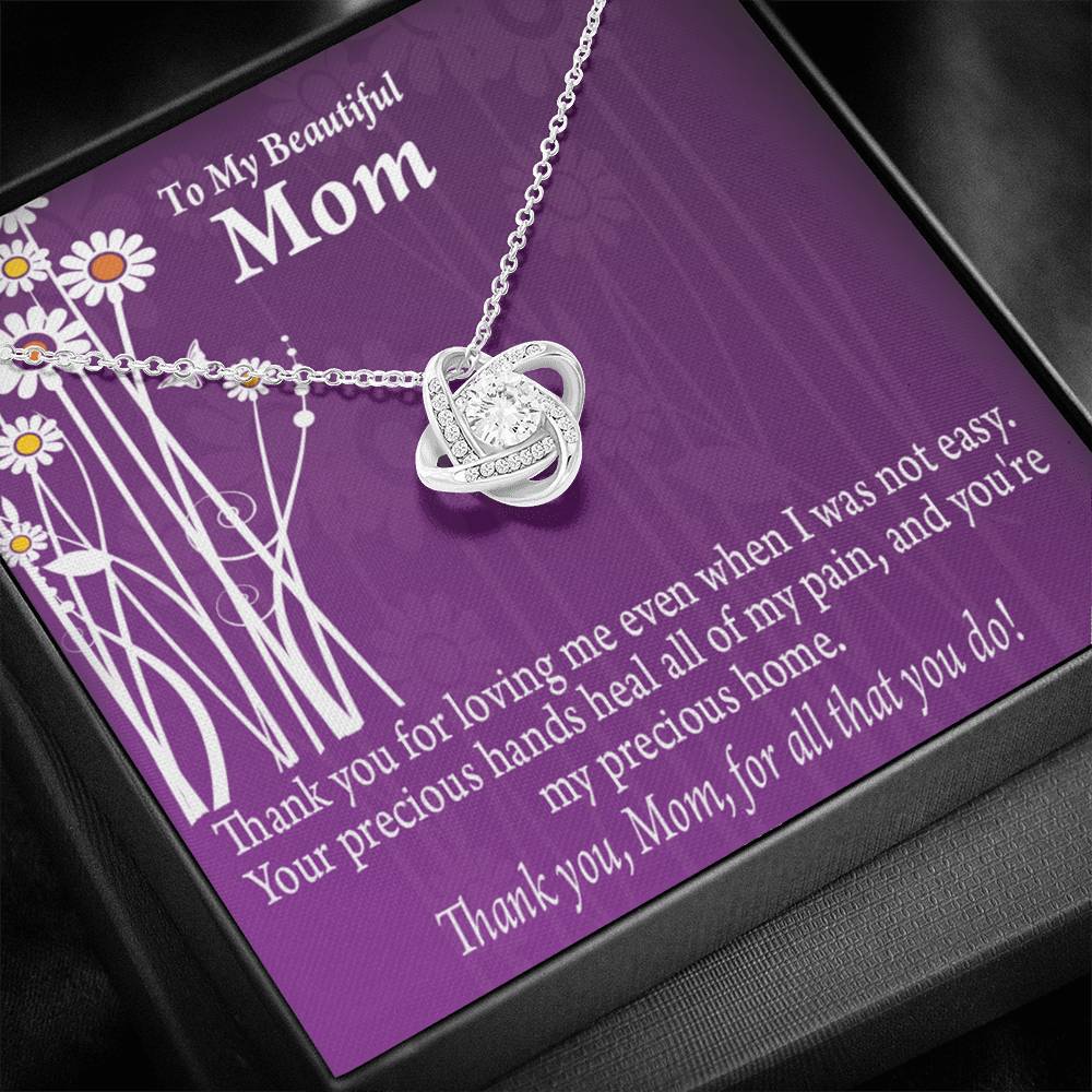 To Mom Thank You Love Knot Message Card From Son Daughter Gift Anniversary Birthday Graduation-Express Your Love Gifts