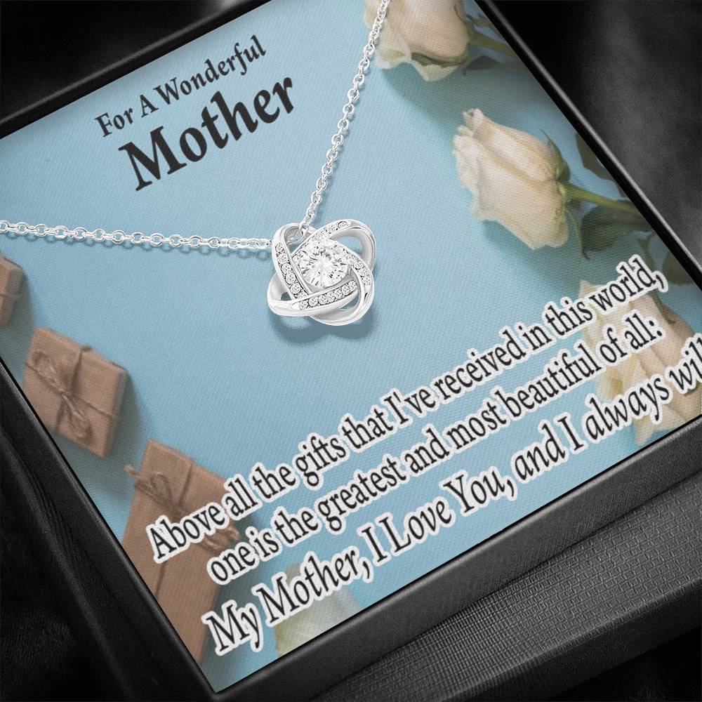 Mother Greatest Gift Love Knot Message Card From Son Daughter Gift Anniversary Birthday Graduation Mothers Day-Express Your Love Gifts