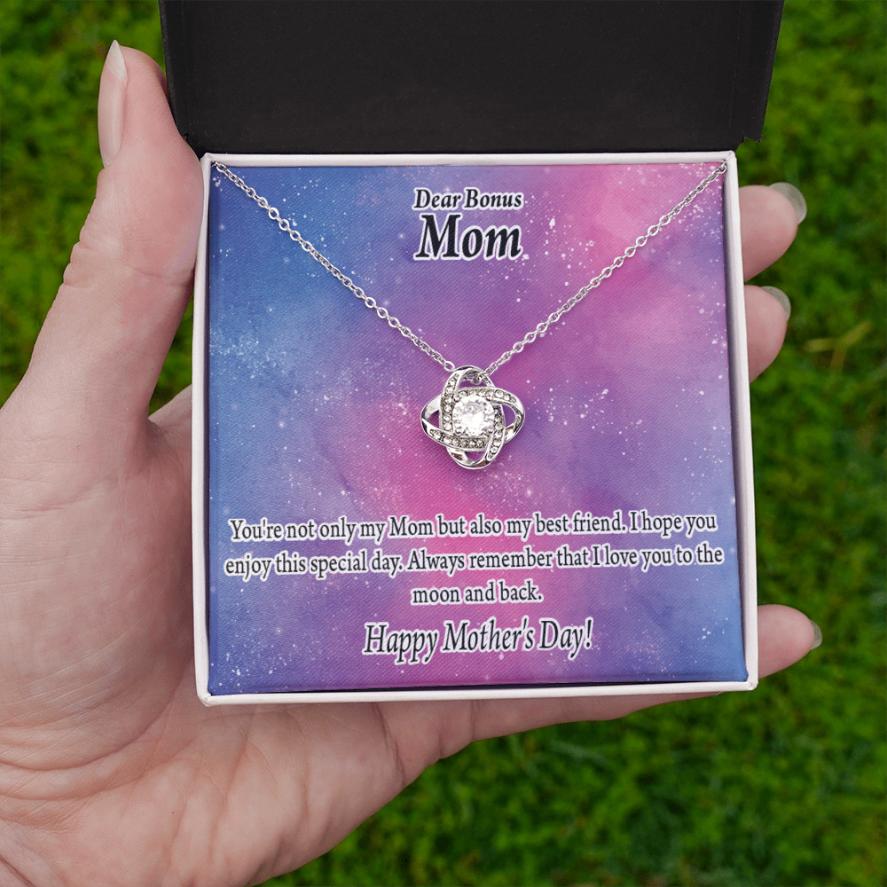 Bonus Mom Bestfriend Happy Mother'S Day Love Knot Message Card From Son Daughter Gift Anniversary Birthday Graduation Mothers Day-Express Your Love Gifts