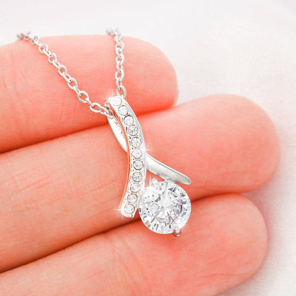 Mother-In-Law Necklace Special Mother-In-Law Thanks Always Eternity Ribbon Stone Pendant Keepsake Card-Express Your Love Gifts