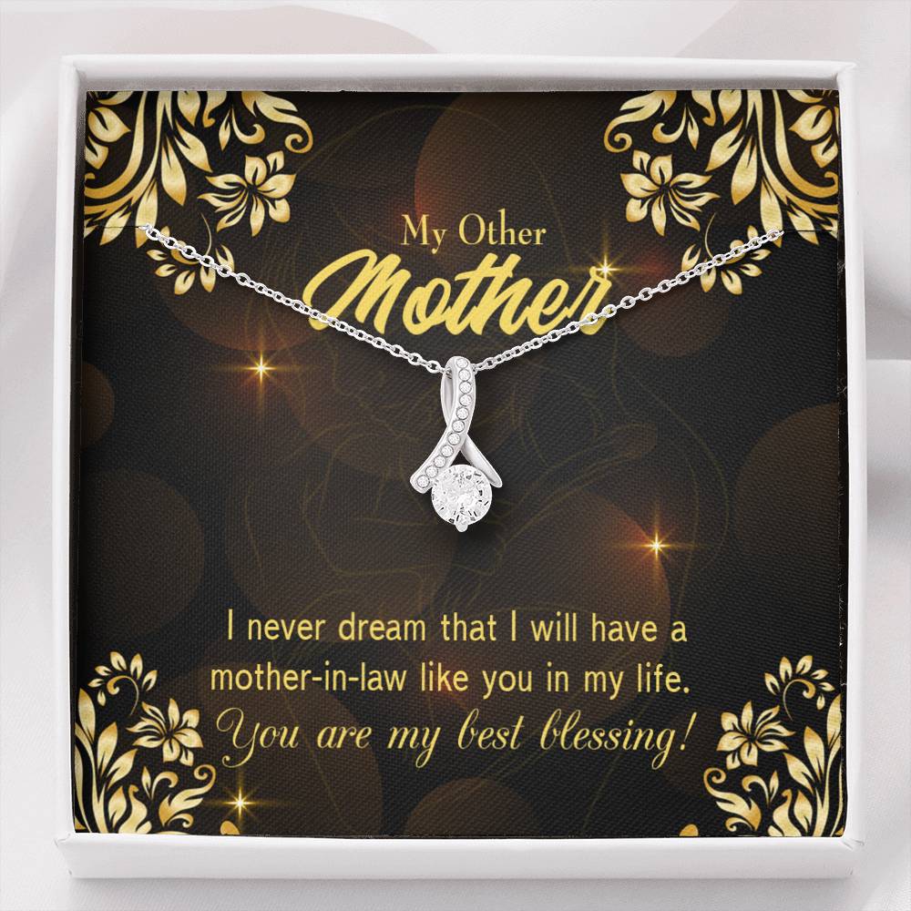 Mother-In-Law Necklace You'Re My Blessing Eternity Ribbon Stone Pendant-Express Your Love Gifts