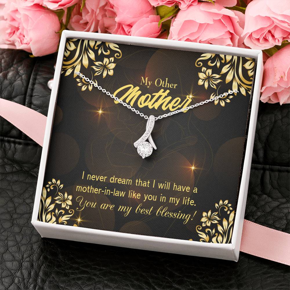 Mother-In-Law Necklace You'Re My Blessing Eternity Ribbon Stone Pendant-Express Your Love Gifts