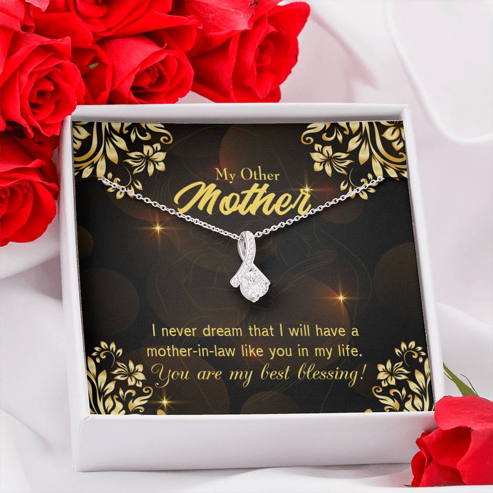 Mother-In-Law Necklace You'Re My Blessing Eternity Ribbon Stone Pendant-Express Your Love Gifts