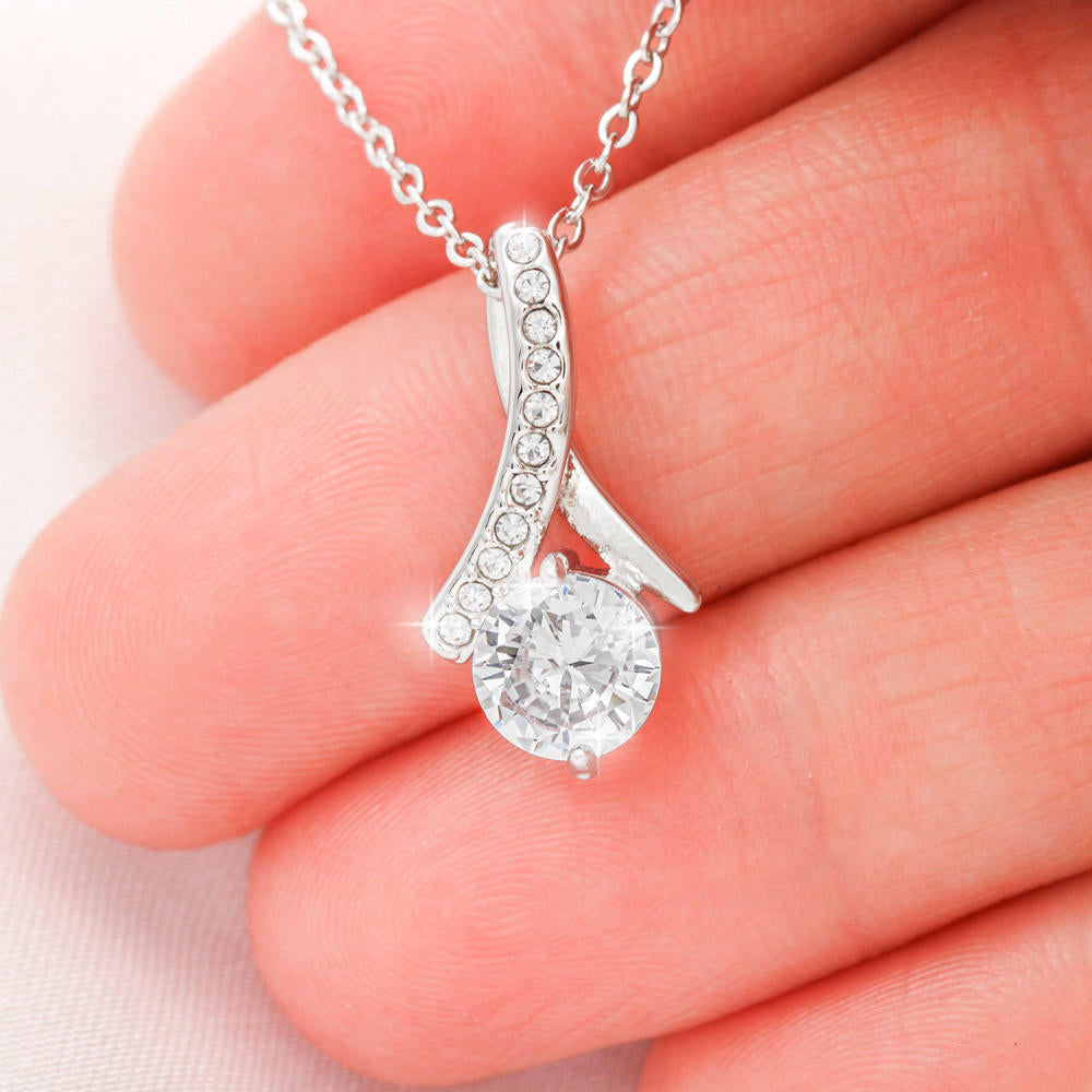 Mother-In-Law Necklace Special Mother-In-Law Thanks Always Eternity Ribbon Stone Pendant Keepsake Card-Express Your Love Gifts