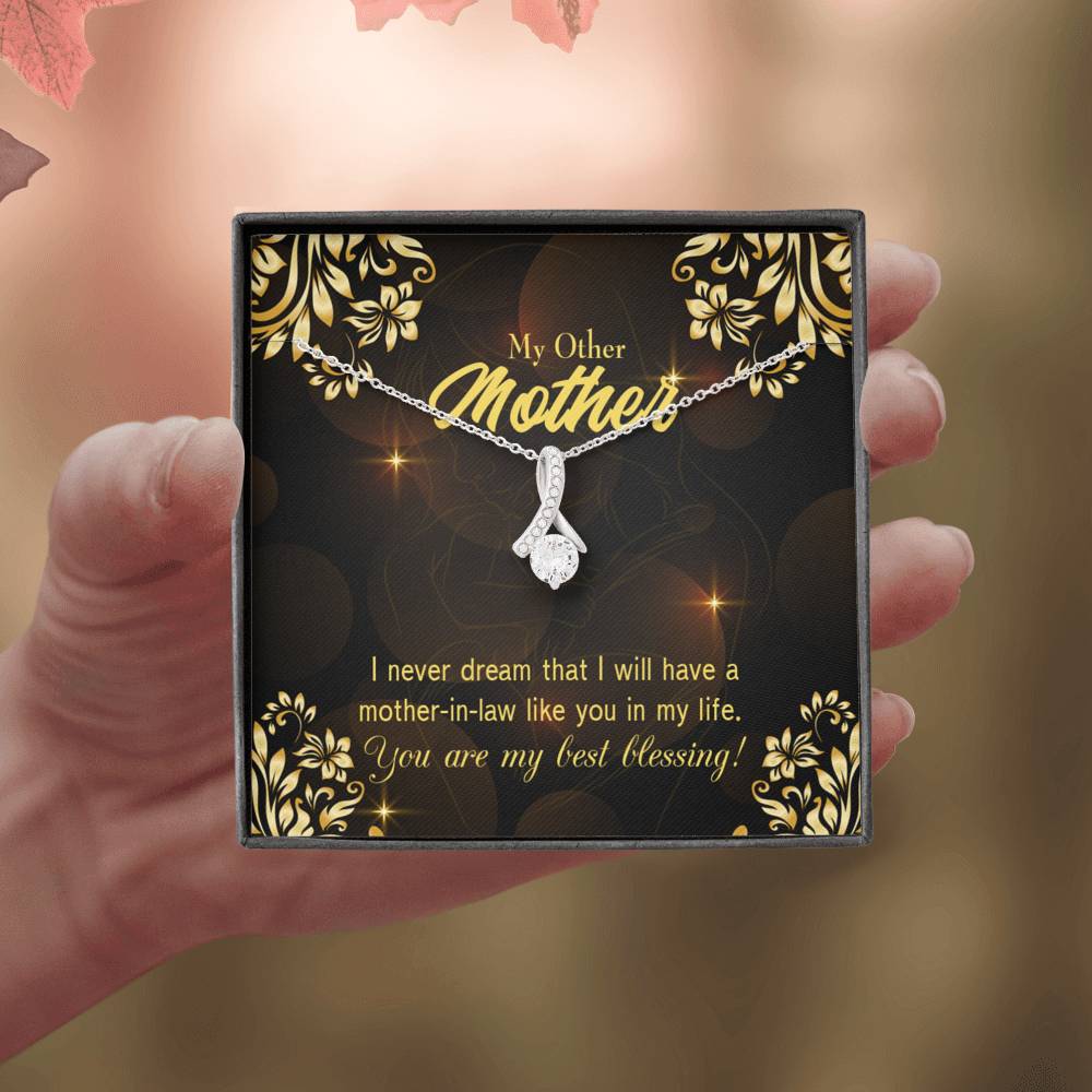 Mother-In-Law Necklace You'Re My Blessing Eternity Ribbon Stone Pendant-Express Your Love Gifts