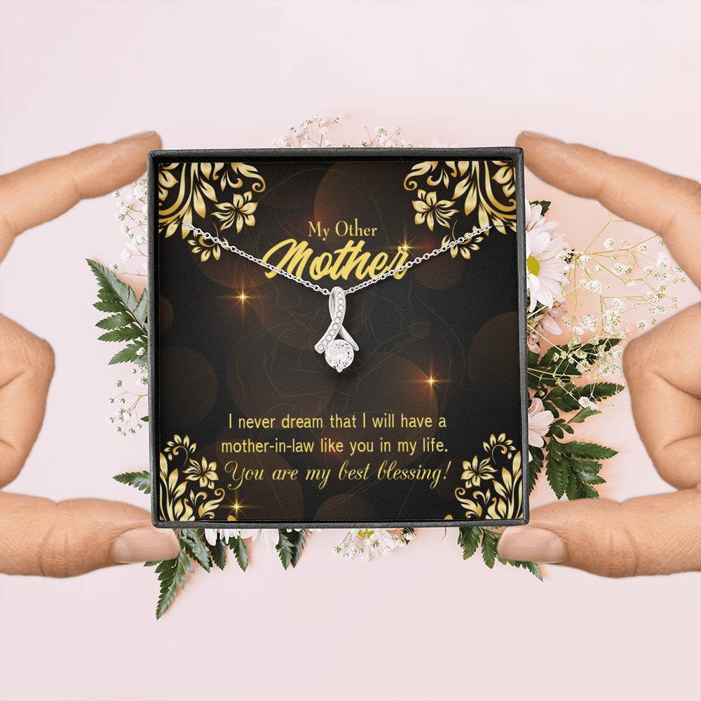 Mother-In-Law Necklace You'Re My Blessing Eternity Ribbon Stone Pendant-Express Your Love Gifts
