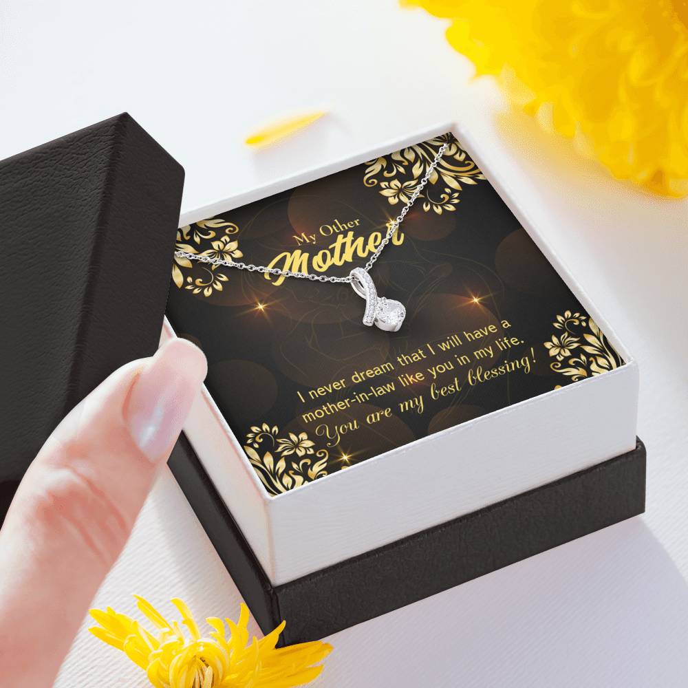 Mother-In-Law Necklace You'Re My Blessing Eternity Ribbon Stone Pendant-Express Your Love Gifts