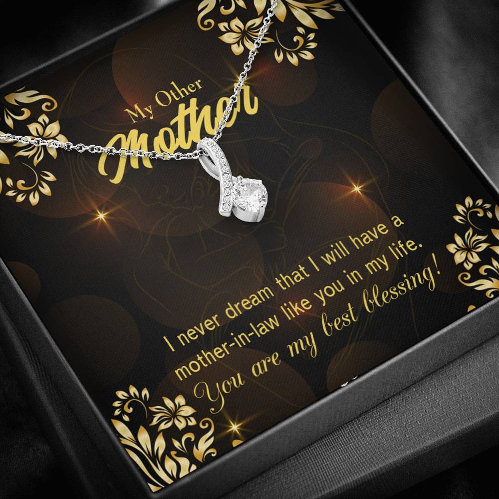 Mother-In-Law Necklace You'Re My Blessing Eternity Ribbon Stone Pendant-Express Your Love Gifts