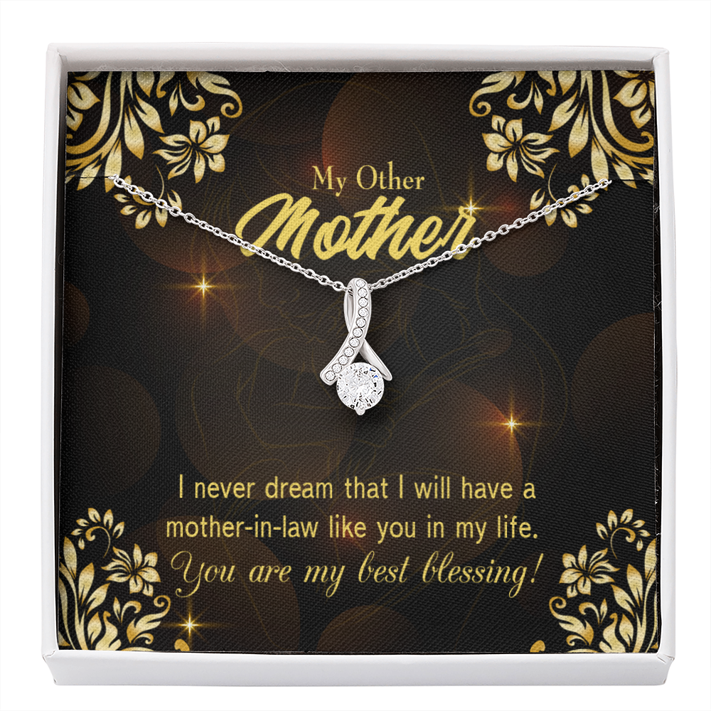 Mother-In-Law Necklace You'Re My Blessing Eternity Ribbon Stone Pendant-Express Your Love Gifts