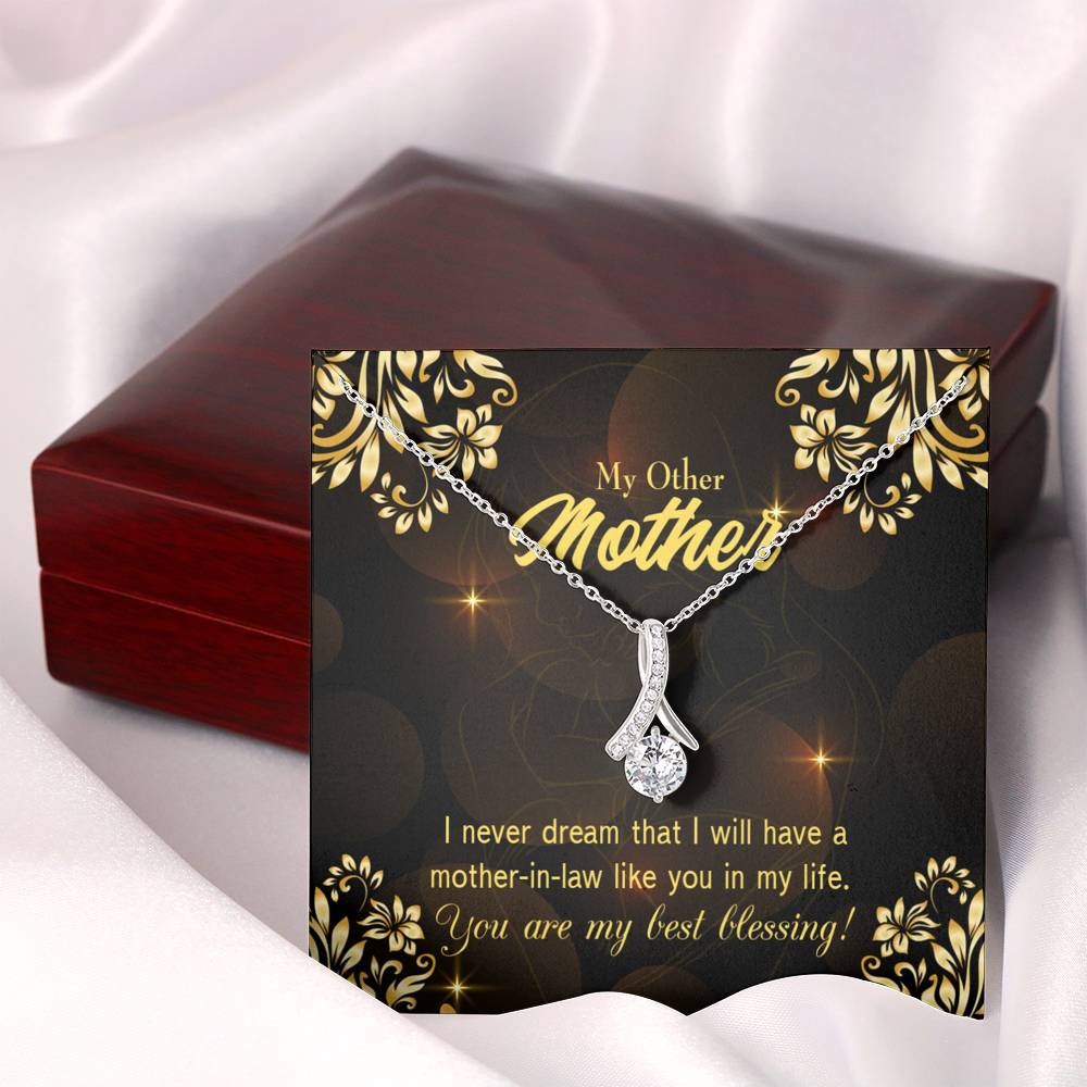 Mother-In-Law Necklace You'Re My Blessing Eternity Ribbon Stone Pendant-Express Your Love Gifts