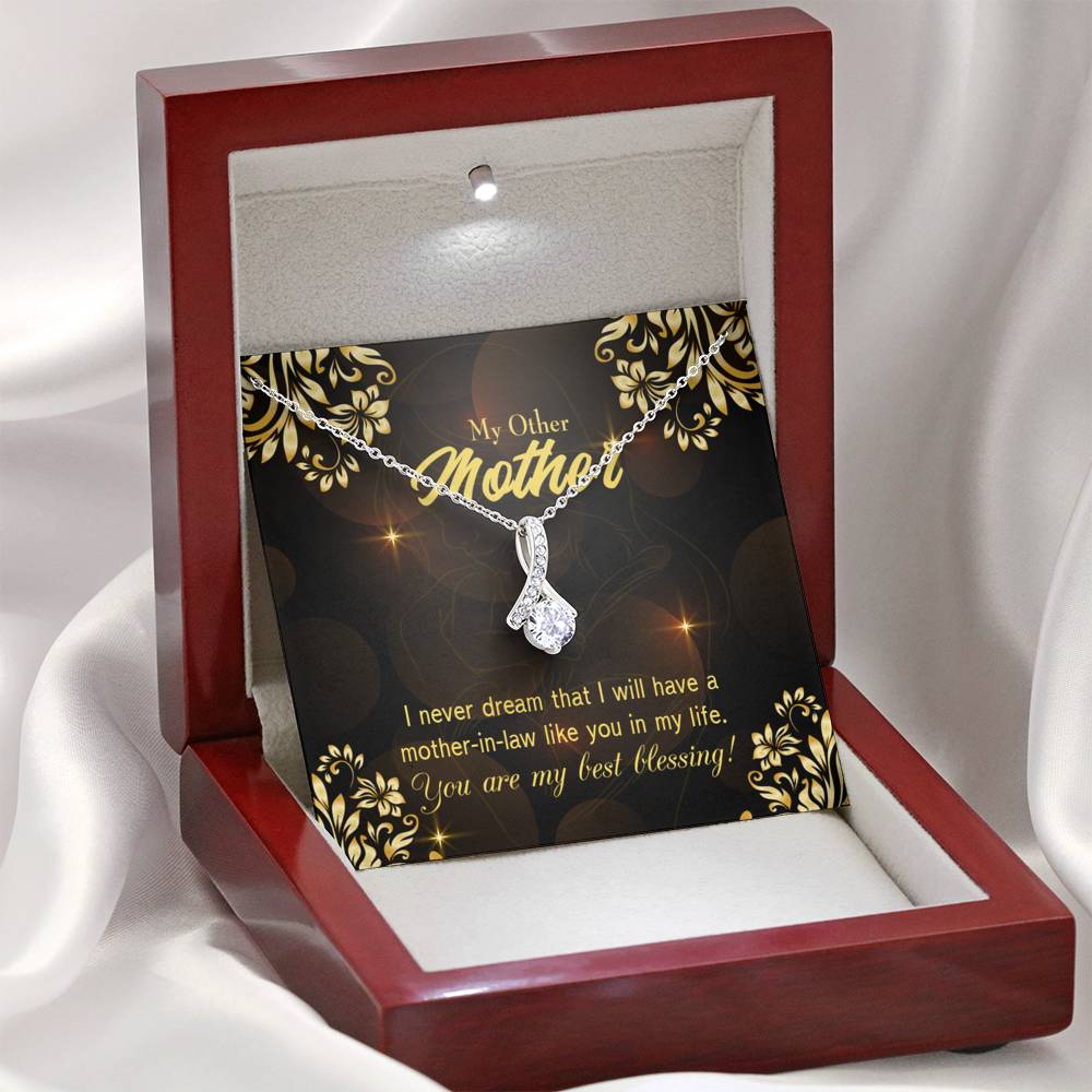 Mother-In-Law Necklace You'Re My Blessing Eternity Ribbon Stone Pendant-Express Your Love Gifts