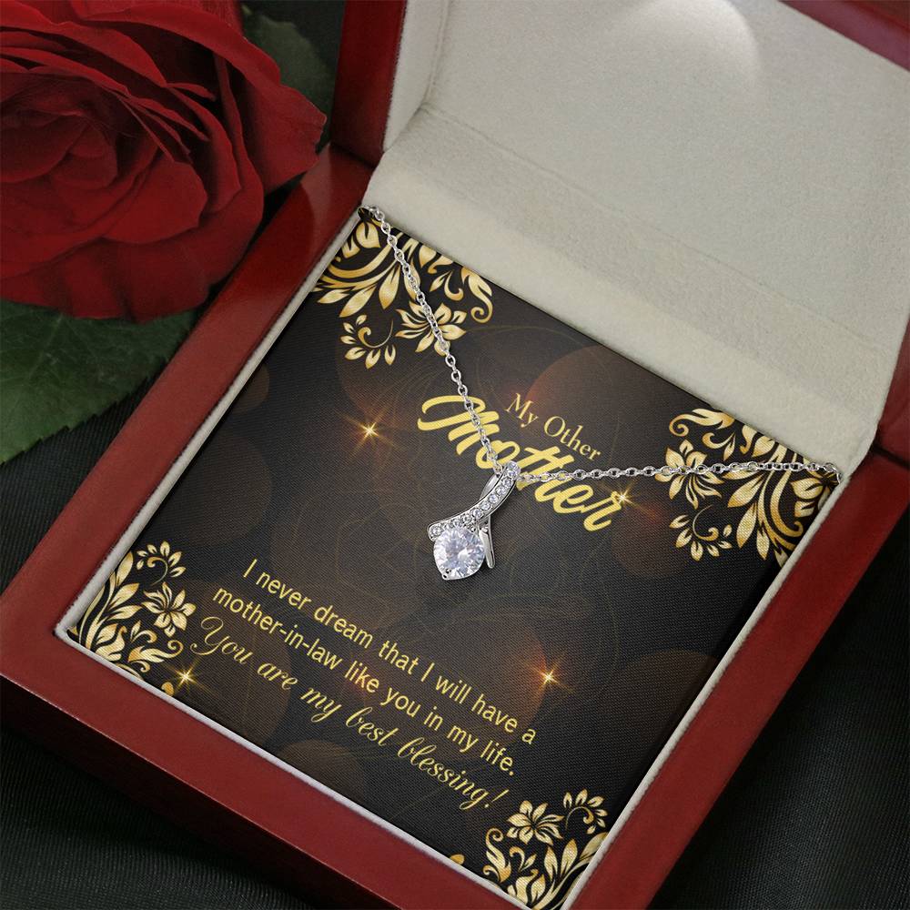 Mother-In-Law Necklace You'Re My Blessing Eternity Ribbon Stone Pendant-Express Your Love Gifts