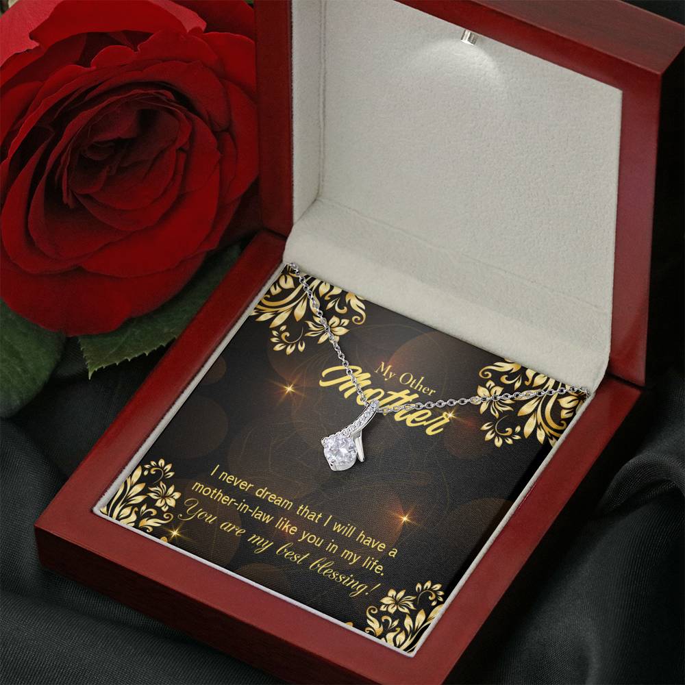 Mother-In-Law Necklace You'Re My Blessing Eternity Ribbon Stone Pendant-Express Your Love Gifts