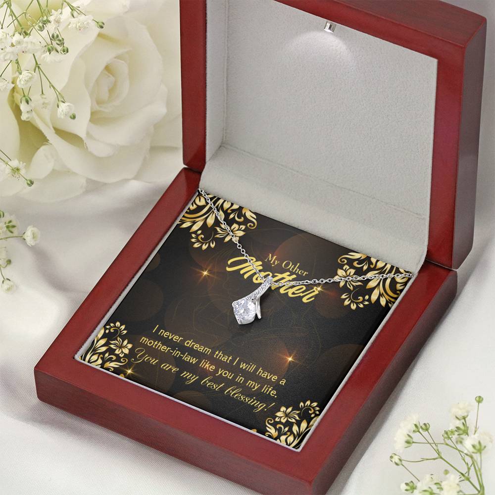 Mother-In-Law Necklace You'Re My Blessing Eternity Ribbon Stone Pendant-Express Your Love Gifts