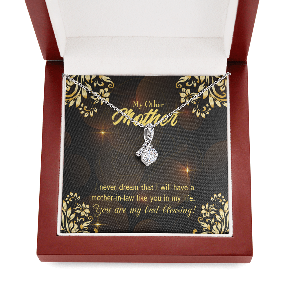 Mother-In-Law Necklace You'Re My Blessing Eternity Ribbon Stone Pendant-Express Your Love Gifts