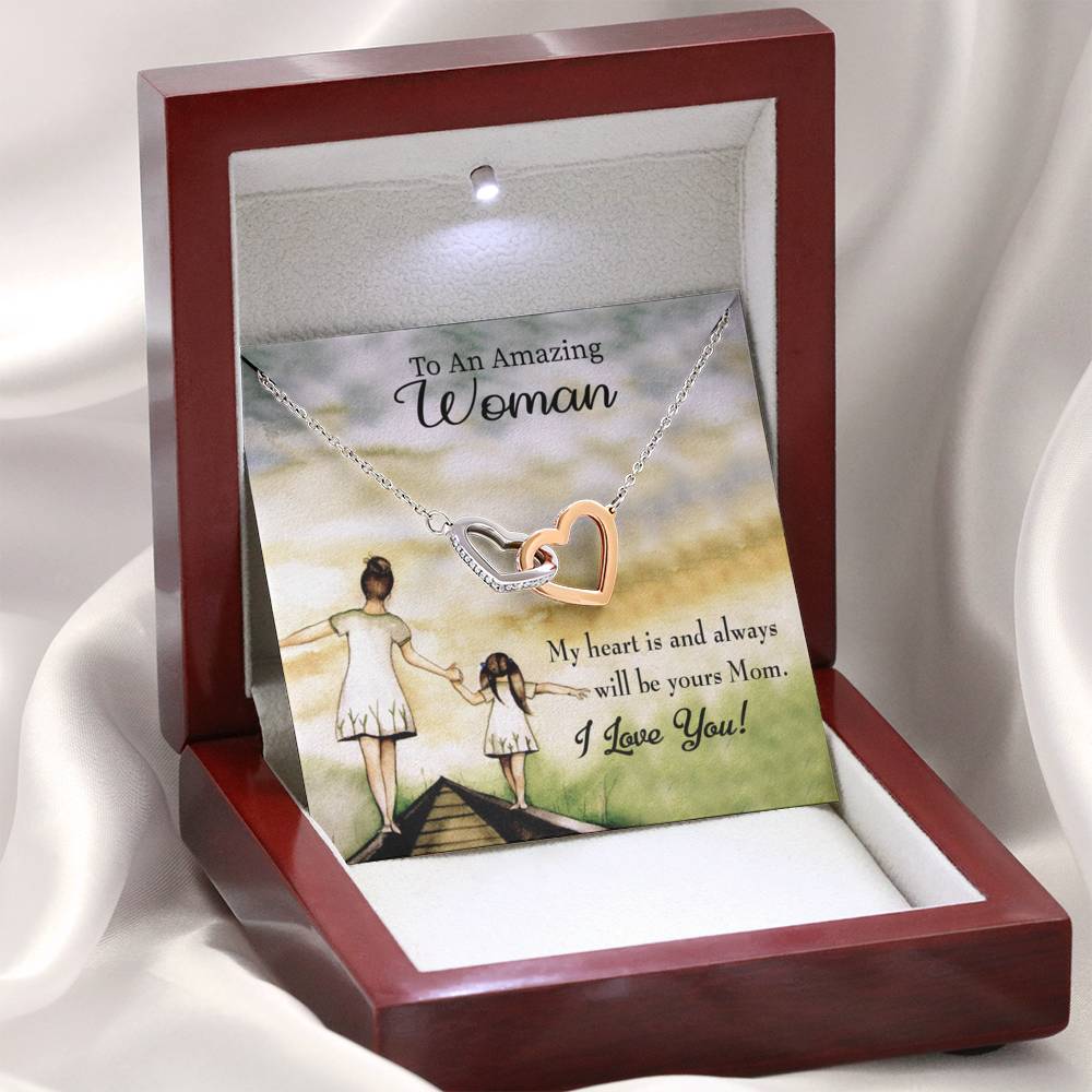 Mother Necklace My Heart Is Always Yours Inseparable Love Pendant Keepsake Card-Express Your Love Gifts