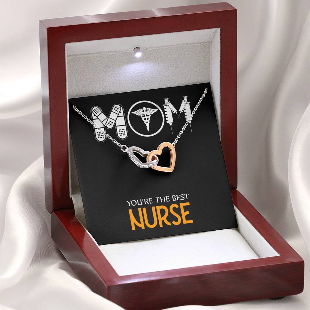 Mom Nurse Gift You Are The Best Inseparable Love Pendant 18k Rose Gold Finish 16” Mom Necklace-Express Your Love Gifts