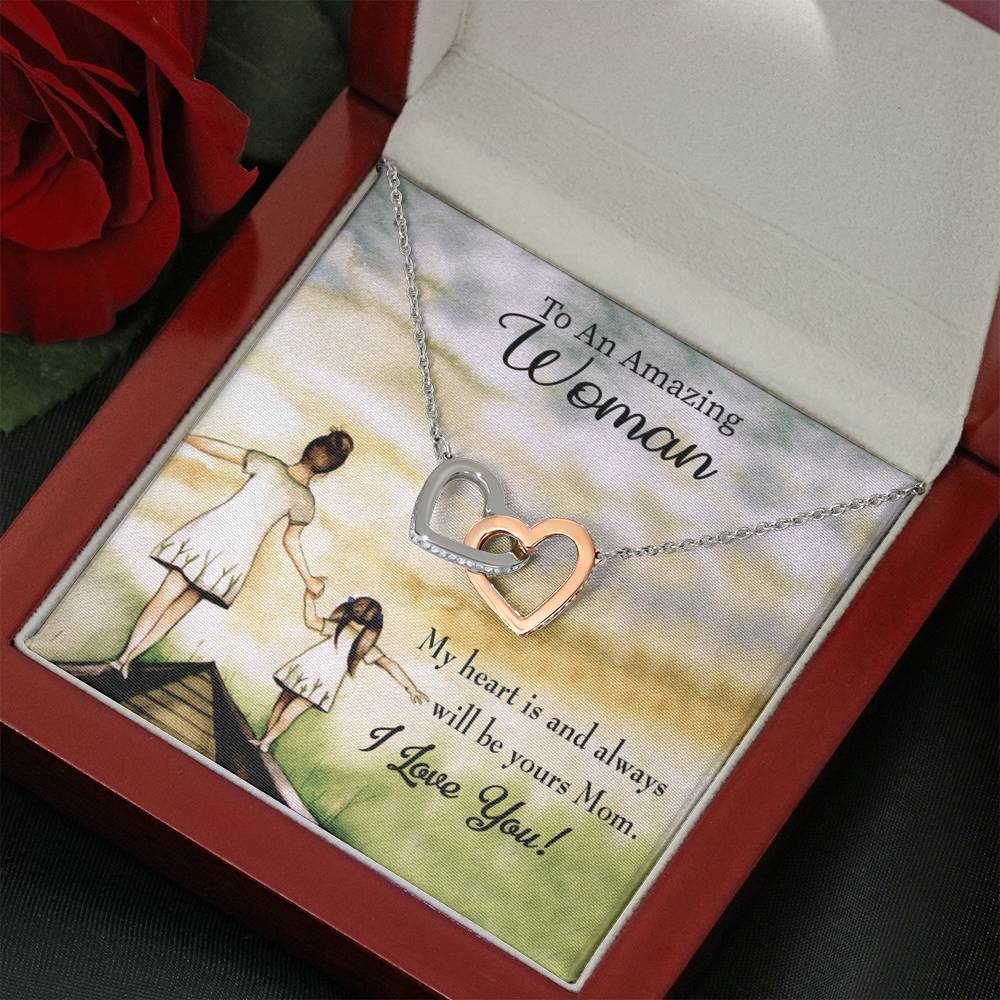 Mother Necklace My Heart Is Always Yours Inseparable Love Pendant Keepsake Card-Express Your Love Gifts