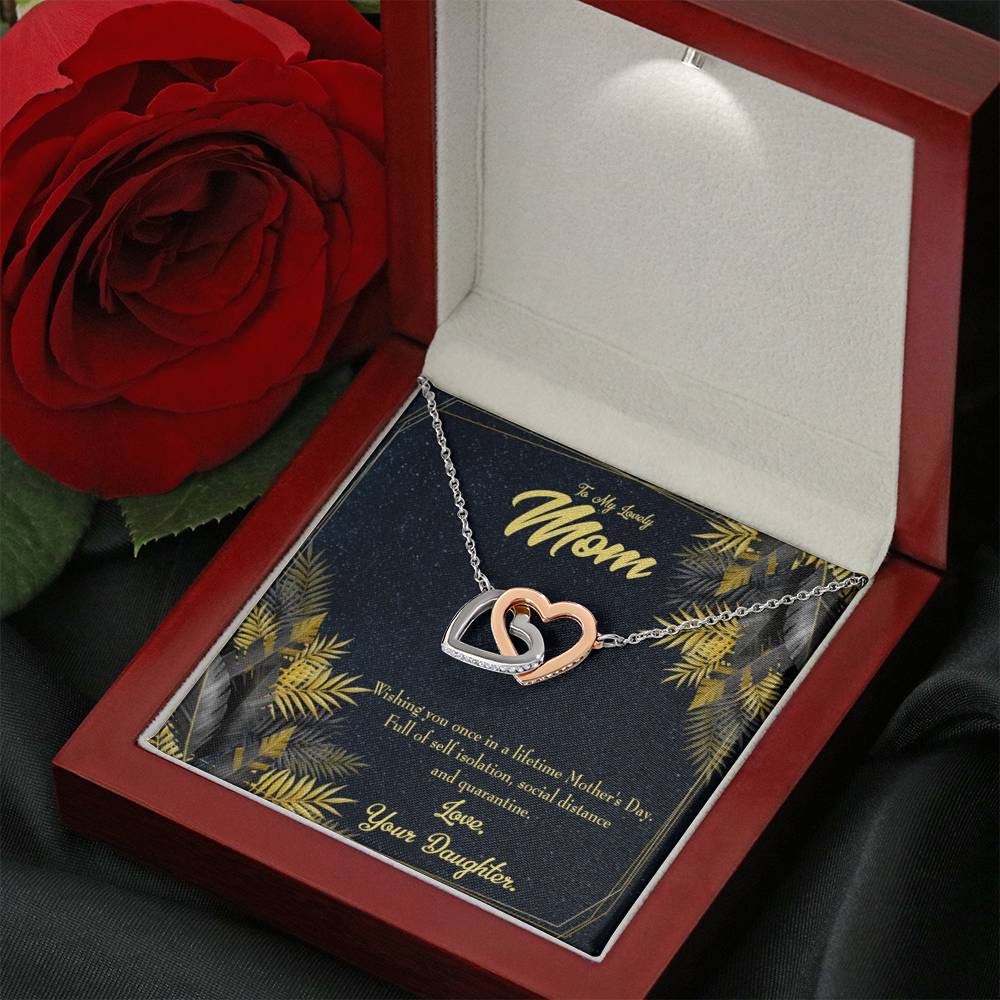 Mother's Day Daughter To Mom Inseparable Love Pendant 18k Rose Gold Finish 16” Mom Necklace-Express Your Love Gifts