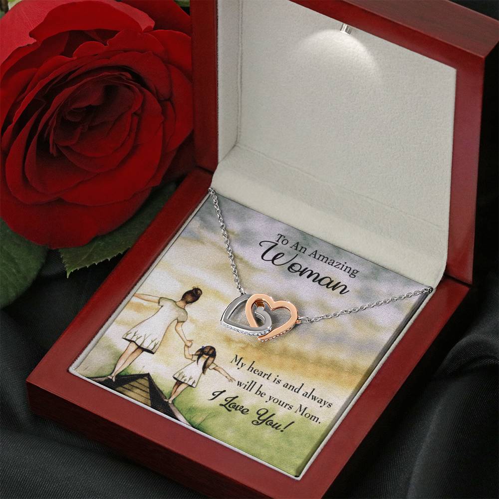 Mother Necklace My Heart Is Always Yours Inseparable Love Pendant Keepsake Card-Express Your Love Gifts