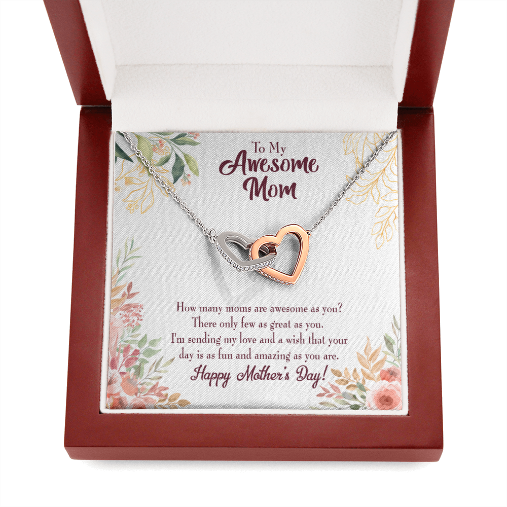 Mother's Day Mother Necklace Awesome Mom Inseparable Love Pendant Keepsake Card-Express Your Love Gifts