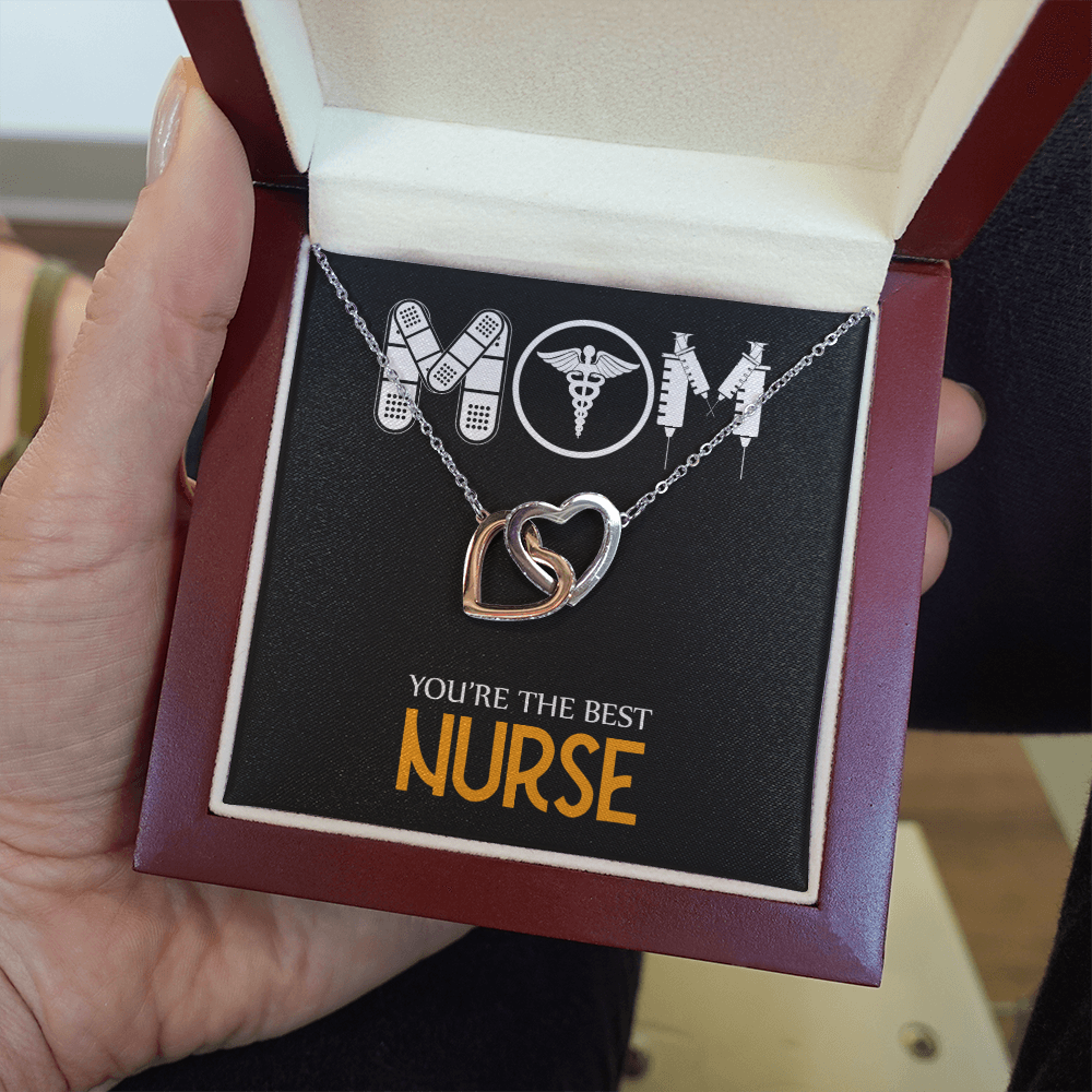 Mom Nurse Gift You Are The Best Inseparable Love Pendant 18k Rose Gold Finish 16” Mom Necklace-Express Your Love Gifts