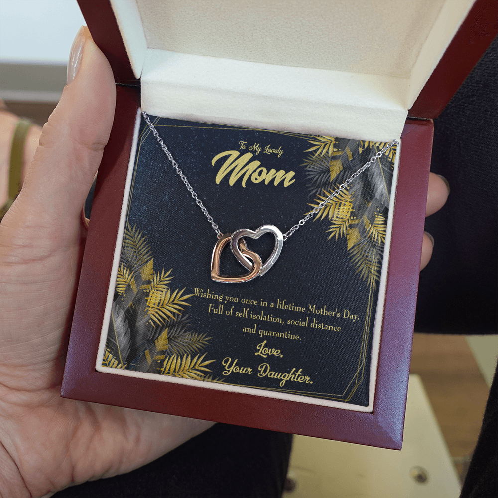 Mother's Day Daughter To Mom Inseparable Love Pendant 18k Rose Gold Finish 16” Mom Necklace-Express Your Love Gifts