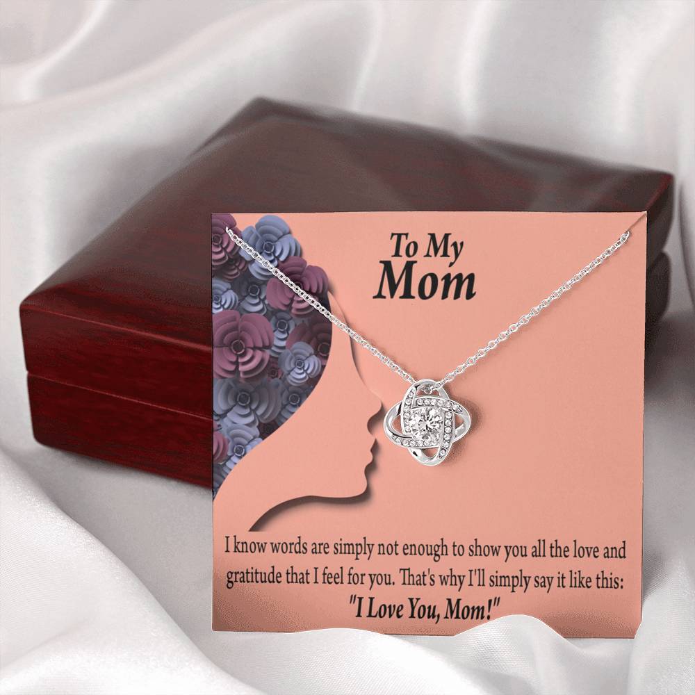 To Mom Words Are Not Enough Love Knot Message Card From Son Daughter Gift Anniversary Birthday Graduation Mothers Day-Express Your Love Gifts
