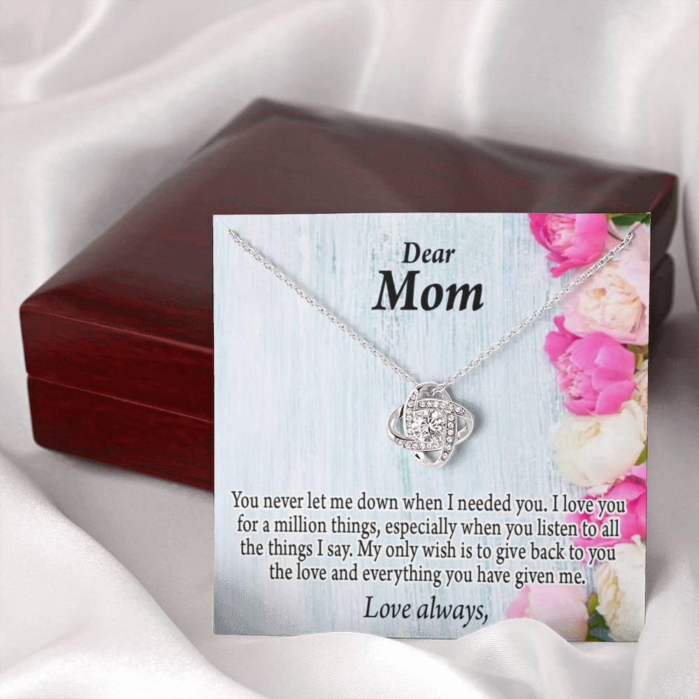 You Never Let Me Down Love Knot Pendant Pendant Message Card-Express Your Love Gifts