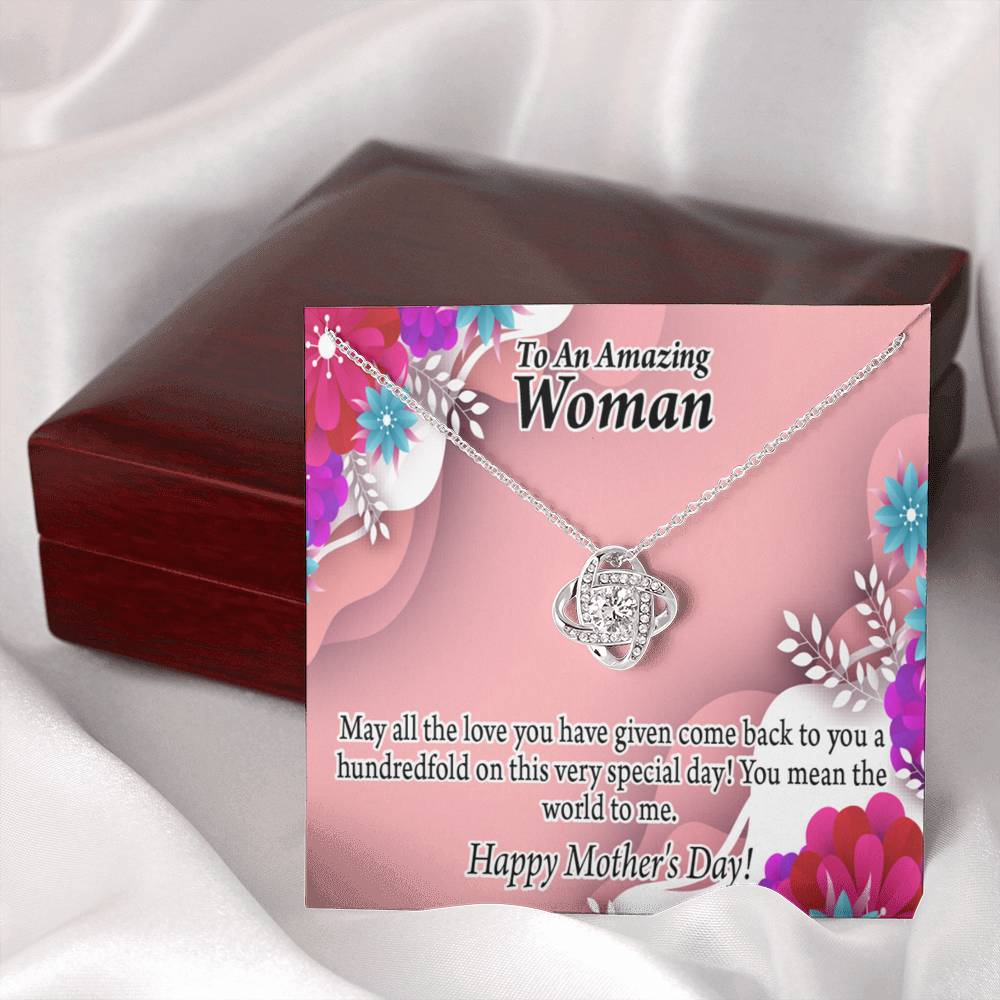 Happy Mother'S Day You Mean The World To Me Love Knot Message Card From Son Daughter Gift Anniversary Birthday Graduation Mothers Day-Express Your Love Gifts