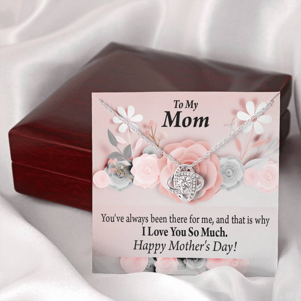 To Mom Always There For Me Mother'S Day Love Knot Message Card From Son Daughter Gift Anniversary Birthday Graduation Mothers Day-Express Your Love Gifts