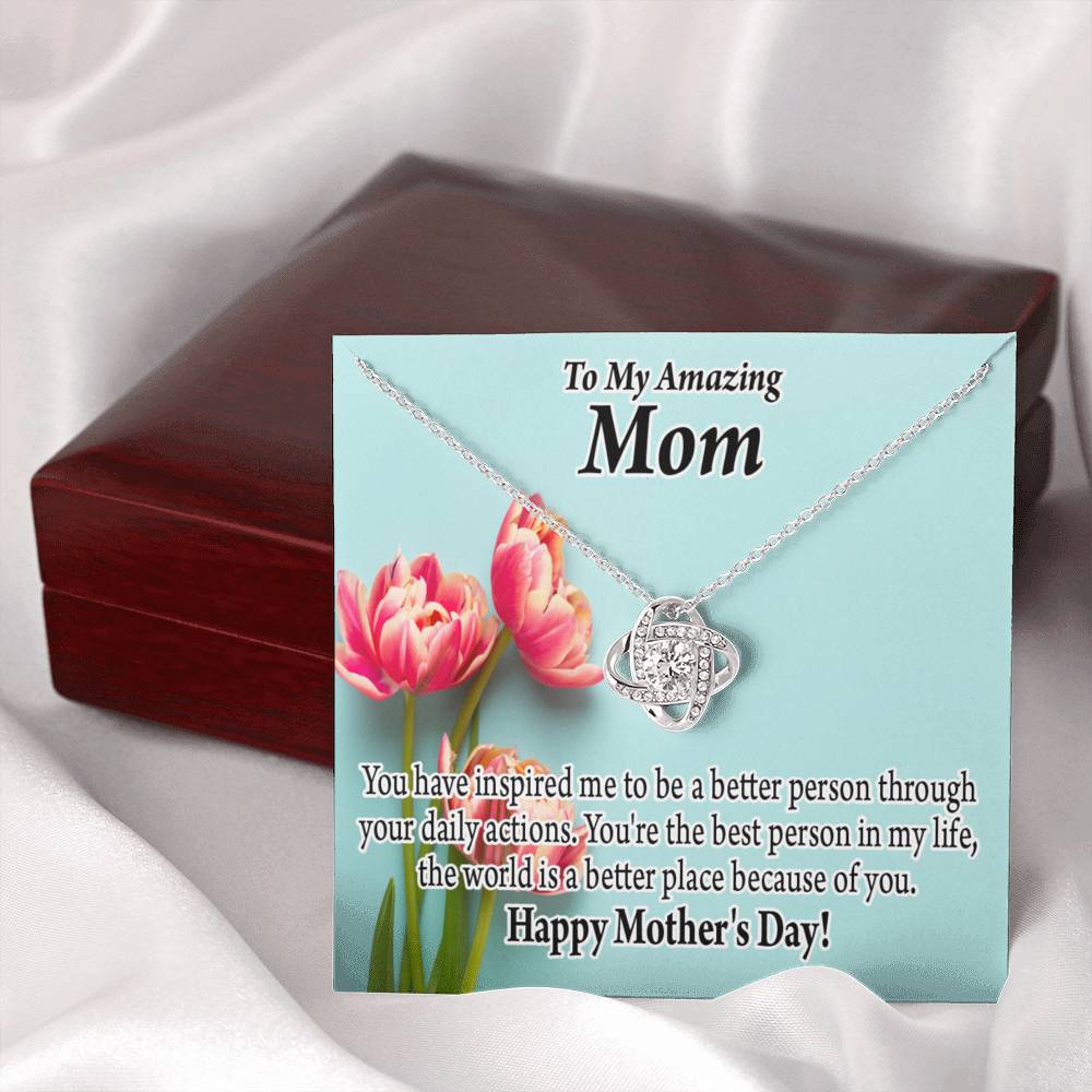 Happy Mother'S Day You Make The World Better Love Knot Message Card From Son Daughter Gift Anniversary Birthday Graduation Mothers Day-Express Your Love Gifts