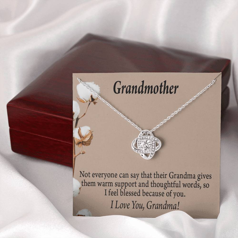 Grandmother Necklace I'm Blessed Love Knot Message Card From Son Daughter Gift Anniversary Birthday Graduation Mothers Day-Express Your Love Gifts