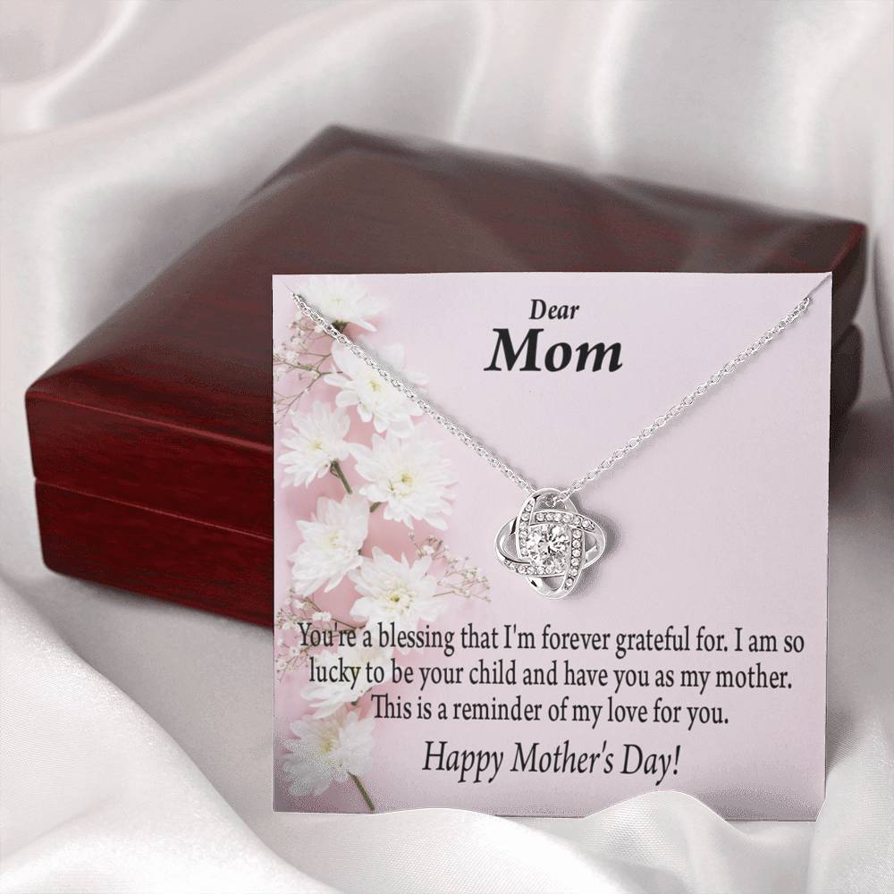 Forever Grateful Happy Mother'S Day Love Knot Message Card From Son Daughter Gift Anniversary Birthday Graduation Mothers Day-Express Your Love Gifts