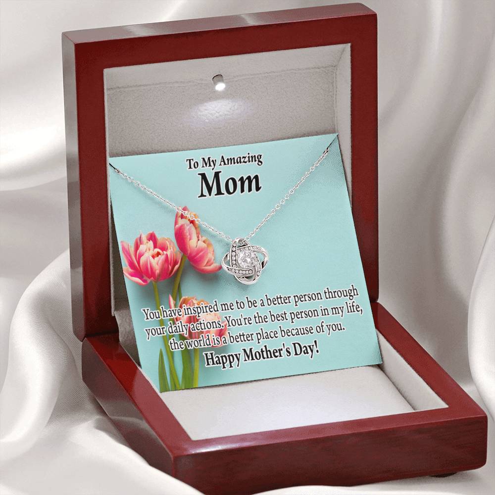 Happy Mother'S Day You Make The World Better Love Knot Message Card From Son Daughter Gift Anniversary Birthday Graduation Mothers Day-Express Your Love Gifts