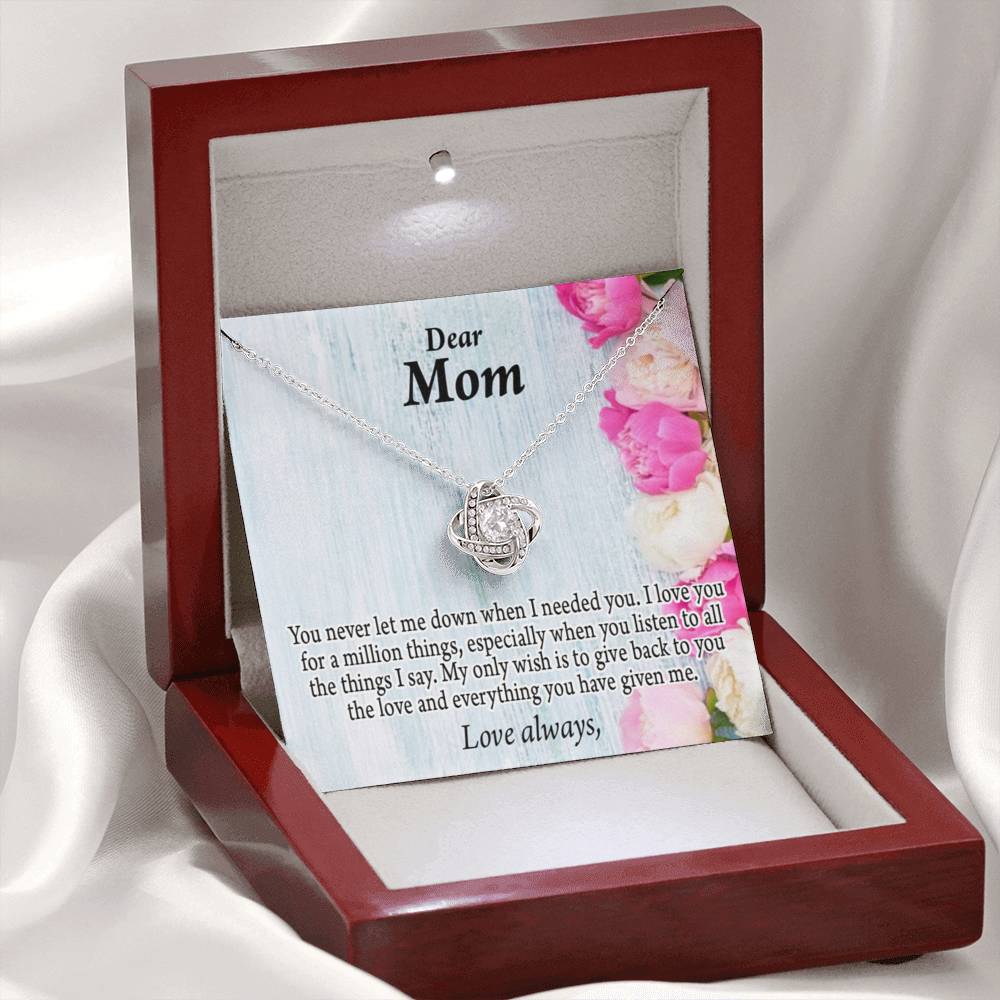 You Never Let Me Down Love Knot Pendant Pendant Message Card-Express Your Love Gifts