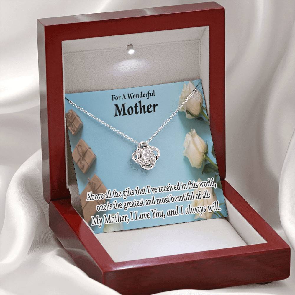 Mother Greatest Gift Love Knot Message Card From Son Daughter Gift Anniversary Birthday Graduation Mothers Day-Express Your Love Gifts