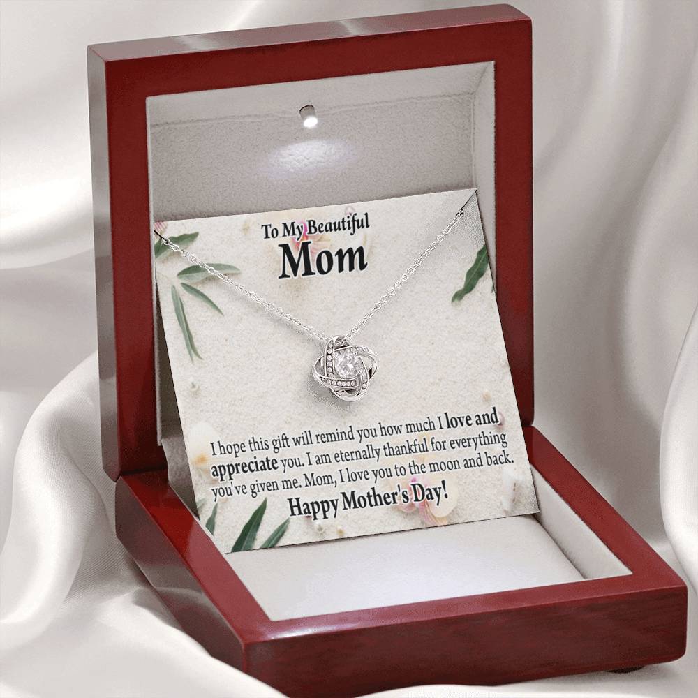 To Mom Mother Bonus Mom Grandmom Showing You How Much I Love You Love Knot Message Card From Son Daughter Gift Anniversary Birthday Graduation Mothers Day-Express Your Love Gifts
