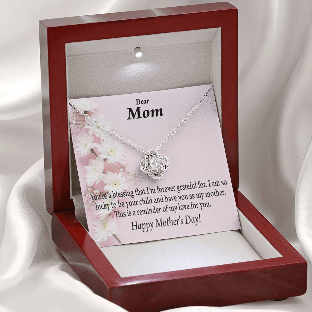 Forever Grateful Happy Mother'S Day Love Knot Message Card From Son Daughter Gift Anniversary Birthday Graduation Mothers Day-Express Your Love Gifts