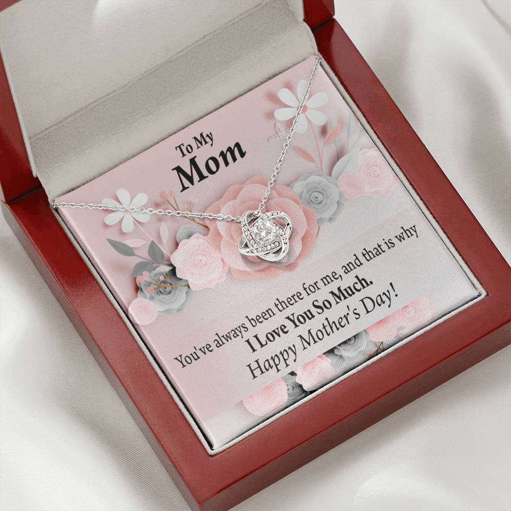 To Mom Always There For Me Mother'S Day Love Knot Message Card From Son Daughter Gift Anniversary Birthday Graduation Mothers Day-Express Your Love Gifts