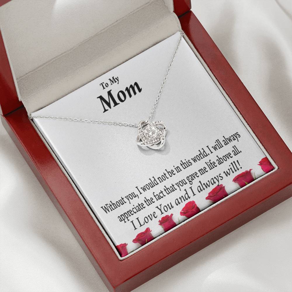 Mom I Appeciate You Love Knot Message Card From Son Daughter Gift Anniversary Birthday Graduation Mothers Day-Express Your Love Gifts