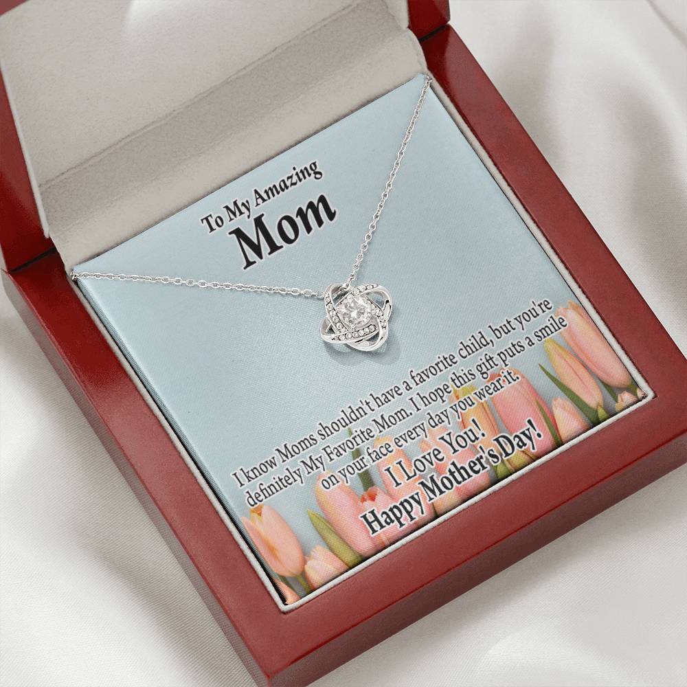 To Mom My Favorite Love Knot Message Card From Son Daughter Gift Anniversary Birthday Graduation Mothers Day-Express Your Love Gifts